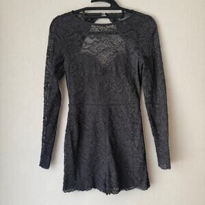ANGL sz‎ S black lace romper jumpsuit